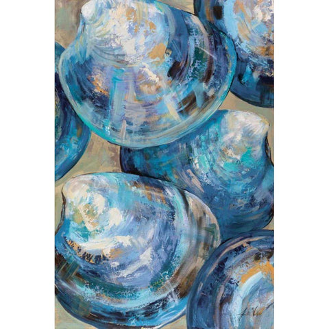 Beyond Blue Shells Light White Modern Wood Framed Art Print by Vertentes, Jeanette