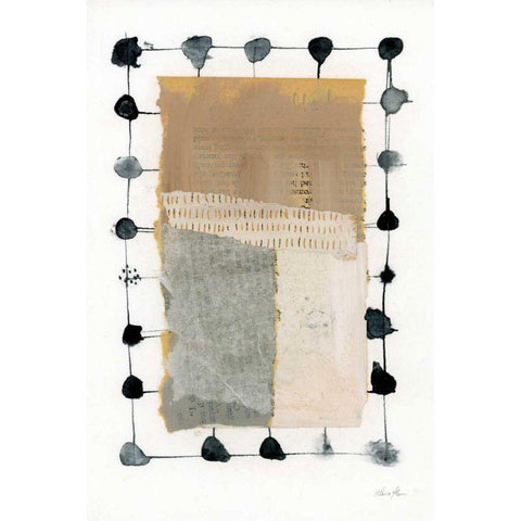 Neutral Collage II Black Modern Wood Framed Art Print with Double Matting by Horn, Laura