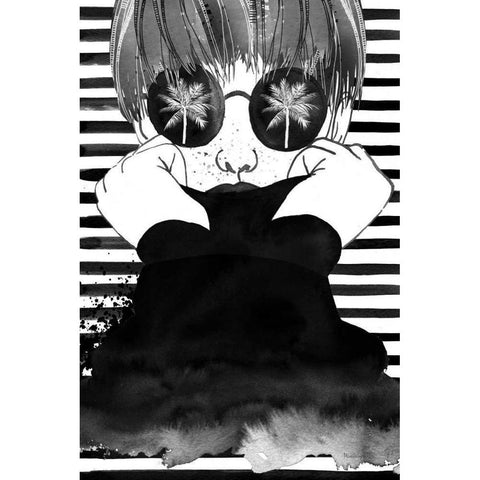 Looking for Paradise White Modern Wood Framed Art Print by Charro, Mercedes Lopez