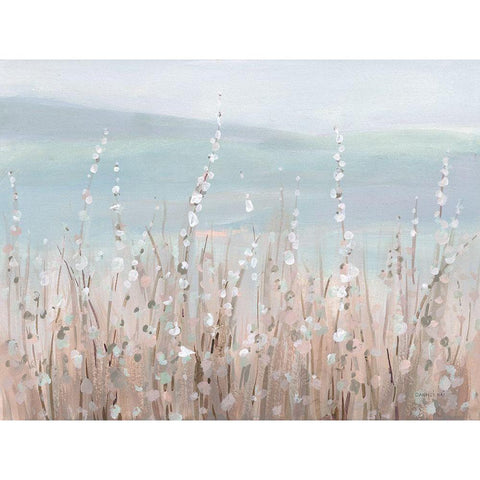 Coastal Morning Blooms White Modern Wood Framed Art Print by Nai, Danhui