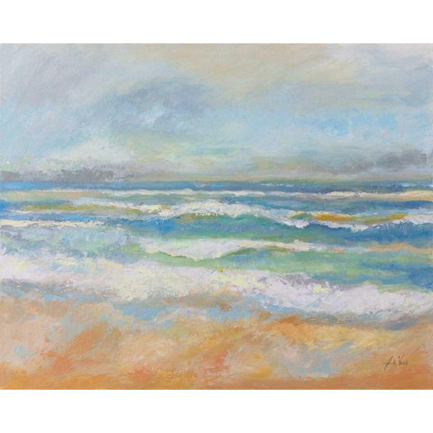 Morning Surf White Modern Wood Framed Art Print by Vertentes, Jeanette