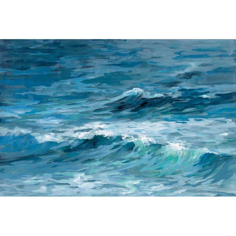 Deep Blue Sea Black Modern Wood Framed Art Print with Double Matting by Vassileva, Silvia