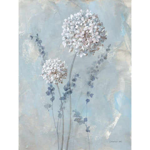 Airy Blooms I White Modern Wood Framed Art Print by Nai, Danhui