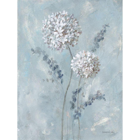 Airy Blooms II Black Modern Wood Framed Art Print by Nai, Danhui