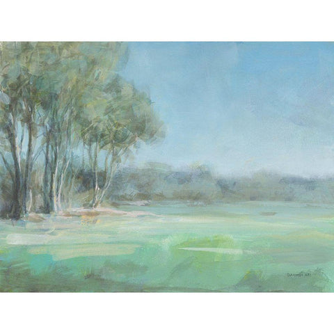 High Summer Field White Modern Wood Framed Art Print by Nai, Danhui