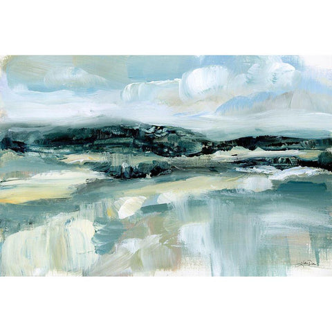 Clouds at Hilltop White Modern Wood Framed Art Print by Pete, Katrina