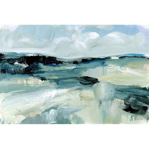 Windswept Landscape Black Modern Wood Framed Art Print with Double Matting by Pete, Katrina