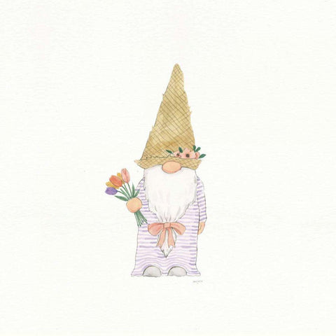 Easter Gnomes III White Modern Wood Framed Art Print with Double Matting by Jackson, Jenaya