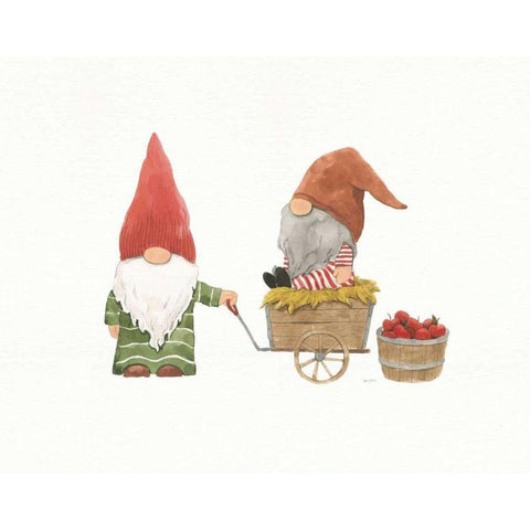 Harvest Gnomes III Gold Ornate Wood Framed Art Print with Double Matting by Jackson, Jenaya