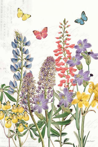 Easter Garden VI White Modern Wood Framed Art Print with Double Matting by Pertiet, Katie