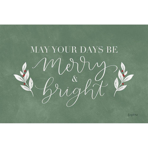 Green Christmas I Black Modern Wood Framed Art Print by Thorns, Becky