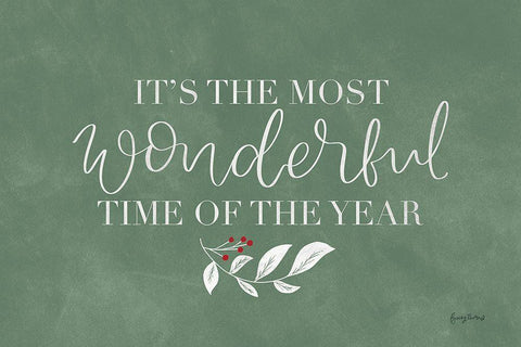 Green Christmas IV White Modern Wood Framed Art Print with Double Matting by Thorns, Becky