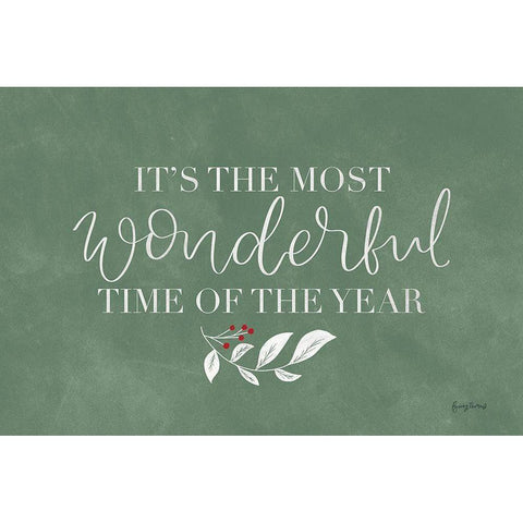 Green Christmas IV Black Modern Wood Framed Art Print by Thorns, Becky