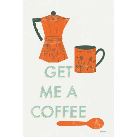 Retro Kitchen Coffee I Gold Ornate Wood Framed Art Print with Double Matting by Thorns, Becky