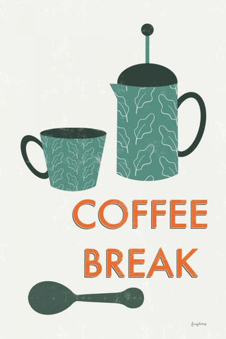 Retro Kitchen Coffee II Black Ornate Wood Framed Art Print with Double Matting by Thorns, Becky