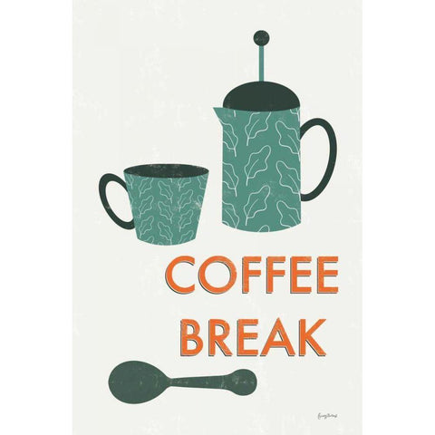 Retro Kitchen Coffee II Gold Ornate Wood Framed Art Print with Double Matting by Thorns, Becky