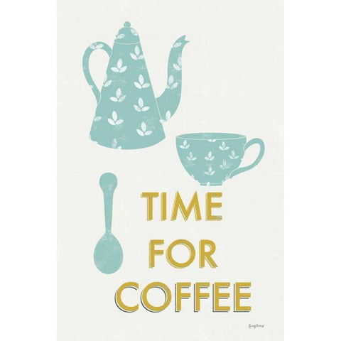 Retro Kitchen Coffee III White Modern Wood Framed Art Print by Thorns, Becky