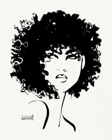 Brush Portrait X Black Ornate Wood Framed Art Print with Double Matting by Tavoletti, Anne