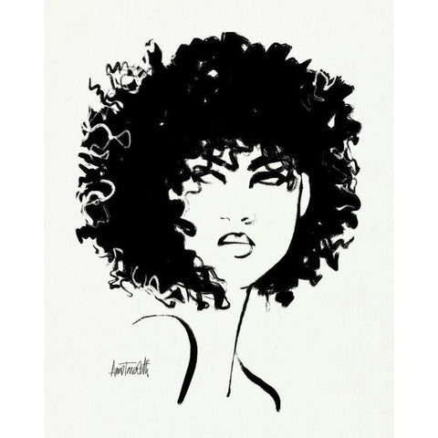 Brush Portrait X Black Modern Wood Framed Art Print by Tavoletti, Anne