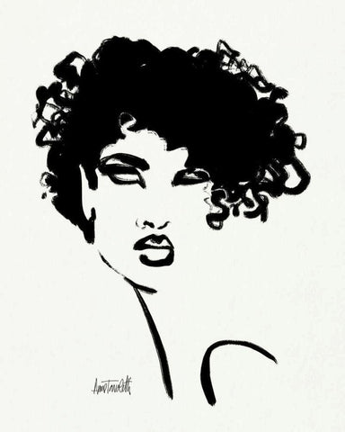 Brush Portrait XI Black Ornate Wood Framed Art Print with Double Matting by Tavoletti, Anne