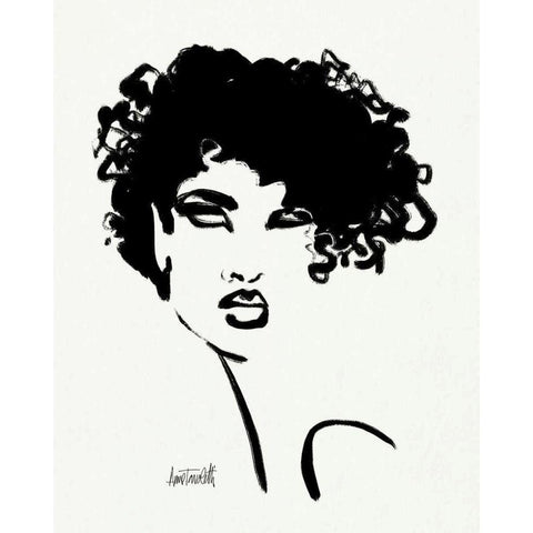 Brush Portrait XI Black Modern Wood Framed Art Print with Double Matting by Tavoletti, Anne