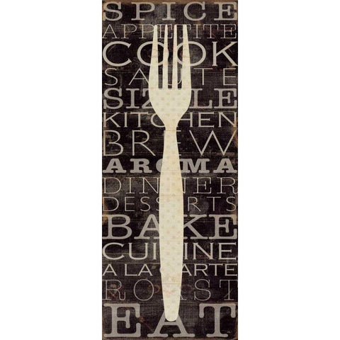 Kitchen Words I White Modern Wood Framed Art Print by Pela Studio