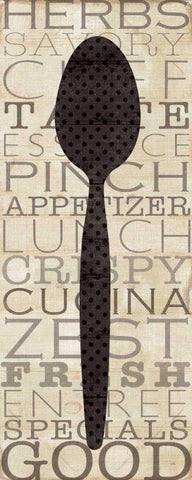 Kitchen Words II White Modern Wood Framed Art Print with Double Matting by Pela Studio