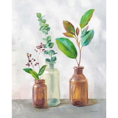 Natural Riches III Clear Vase White Modern Wood Framed Art Print by Nai, Danhui