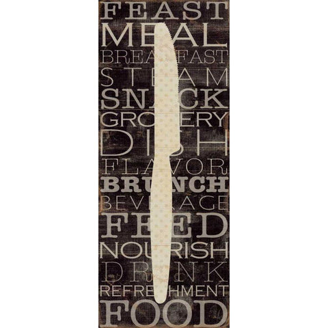 Kitchen Words III Gold Ornate Wood Framed Art Print with Double Matting by Pela Studio