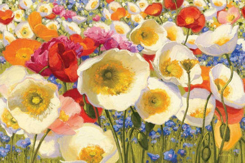 Sunny Abundance White Modern Wood Framed Art Print with Double Matting by Novak, Shirley