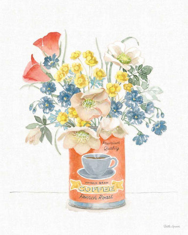 Gardenscape II White Modern Wood Framed Art Print with Double Matting by Grove, Beth