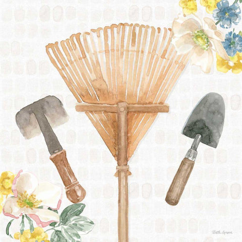 Gardenscape IV White Modern Wood Framed Art Print with Double Matting by Grove, Beth