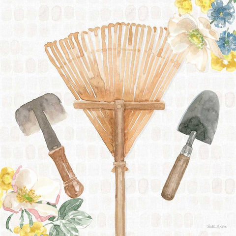 Gardenscape IV Gold Ornate Wood Framed Art Print with Double Matting by Grove, Beth