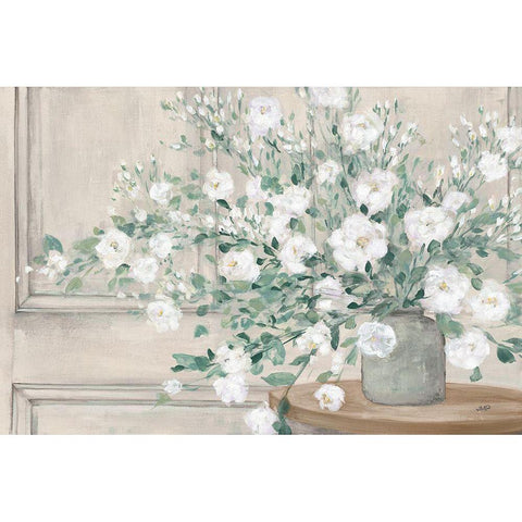 White Bouquet Neutral White Modern Wood Framed Art Print by Purinton, Julia