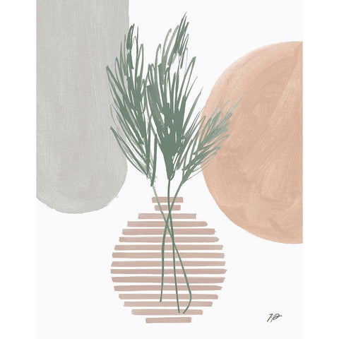 Green Pampas Still Life Neutral White Modern Wood Framed Art Print by Panganiban, Karyn