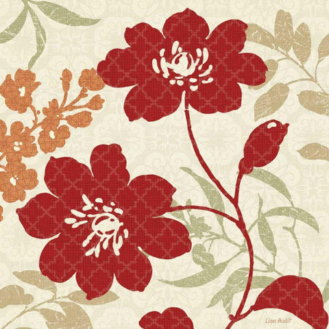 Floral Shadows II Black Modern Wood Framed Art Print by Audit, Lisa