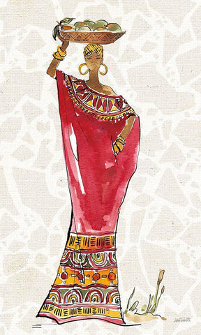 African Flair IX C White Modern Wood Framed Art Print with Double Matting by Tavoletti, Anne