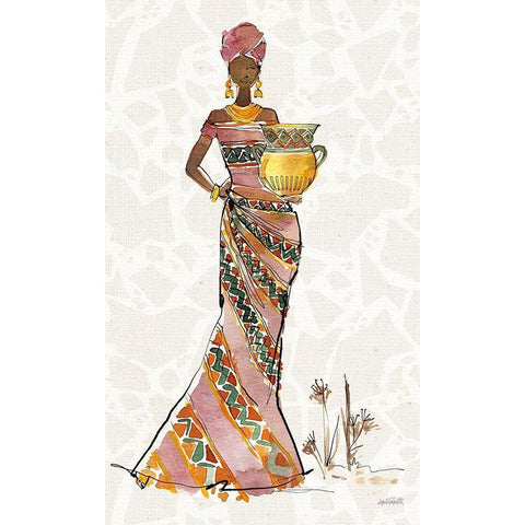 African Flair X C Black Modern Wood Framed Art Print with Double Matting by Tavoletti, Anne