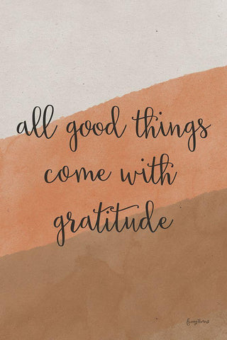 All Good Things Warm Black Ornate Wood Framed Art Print with Double Matting by Thorns, Becky