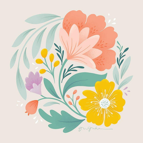 Floral Study I White Modern Wood Framed Art Print by Graham, Gia