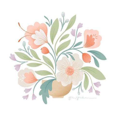 Sweet Bouquet II White Modern Wood Framed Art Print by Graham, Gia