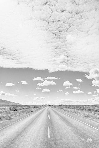 Tres Hermanas Clouds White Modern Wood Framed Art Print with Double Matting by Larson, Nathan