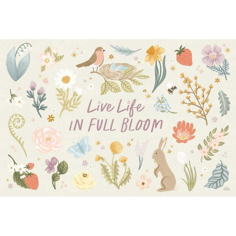 Spring Garden I Gold Ornate Wood Framed Art Print with Double Matting by Marshall, Laura