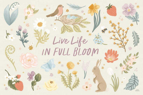 Spring Garden I White Modern Wood Framed Art Print with Double Matting by Marshall, Laura