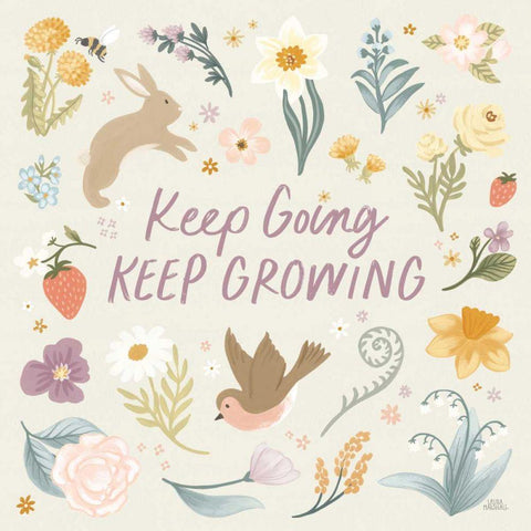 Spring Garden II Black Modern Wood Framed Art Print by Marshall, Laura