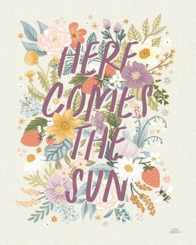 Spring Garden V White Modern Wood Framed Art Print with Double Matting by Marshall, Laura