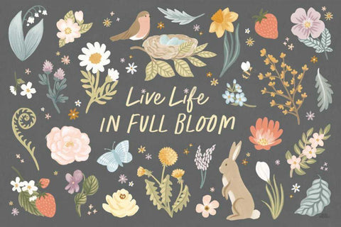 Spring Garden I Dark Black Ornate Wood Framed Art Print with Double Matting by Marshall, Laura