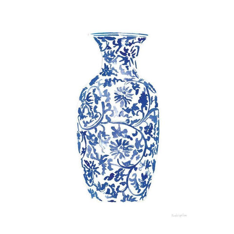 Chinoiserie Vase II Black Modern Wood Framed Art Print with Double Matting by Charro, Mercedes Lopez