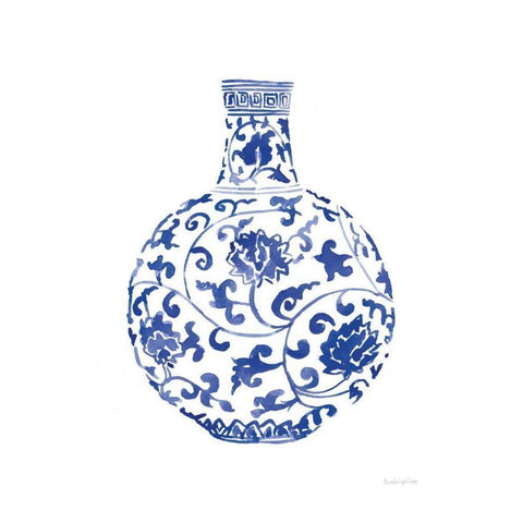 Chinoiserie Vase III Black Modern Wood Framed Art Print with Double Matting by Charro, Mercedes Lopez