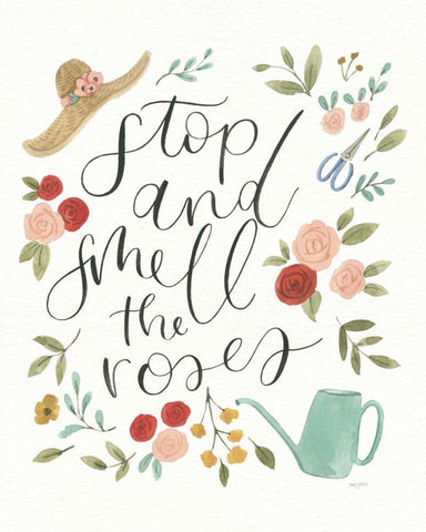 Life in Full Bloom I Black Ornate Wood Framed Art Print with Double Matting by Jackson, Jenaya